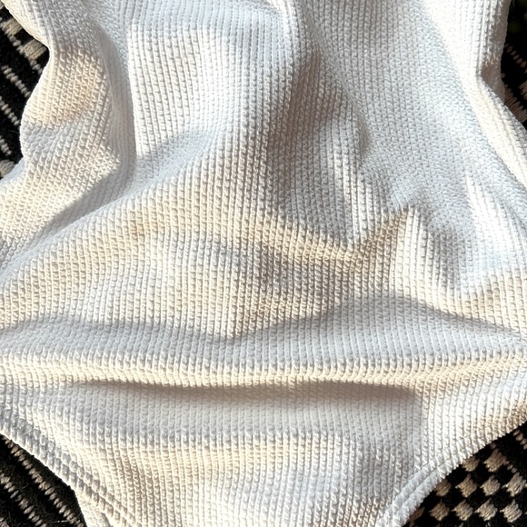 White Lattice Back One Piece SwimSuit NWT - Picture 4 of 6